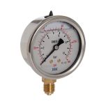 Manomètre Radial Glycérine Mâle 1/4" (8/13) - Ø63 mm - 0 à 100 bar - double échelle bar/psi - Arcanaute