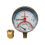Manothermomètre RADIAL Mâle 1/2" (15/21) -  Ø80 mm - 0 à 4 bar - Thermador