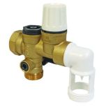 Groupe de sécurité NF 3/4" (20/27) à garde d'air coudé -  Siège laiton pour eau neutre - Somatherm