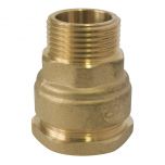 Raccord laiton droit réduit mâle 1/2" (15/21) pour tube PE Ø25 - Somatherm