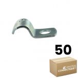 Boîte de 50 attaches métalliques perforées Ø16 pour câble, gaine ICTA, fourreaux, cuivre, tuyau flexible et rigide - Ram