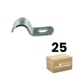Boîte de 25 attaches métalliques perforées Ø40 pour câble, gaine ICTA, fourreaux, cuivre, tuyau flexible et rigide - Ram