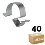 Boîte plastique de 40 clips pour câble et gaine Ø15-21 mm - Épaisseur tôle 7-12 mm - Ram