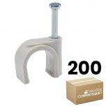 Boîte de 200 pontets gris Ø10 pointe béton et bois pour attache câble et conduit - Ram