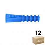 Sachet de 12 chevilles RC10 bleues multimatériaux avec collerette - Ø10 mm - Longueur 48 mm - Ram