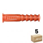 Sachet de 5 chevilles RC12 marron multimatériaux avec collerette - Ø12 mm - Longueur 58 mm - Ram