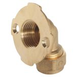 Raccord à compression tube PER Ø12 - Coude mural 105° Femelle 1/2" (15/21) - Somatherm