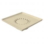 Receveur siphonné PVC 400x400mm sortie verticale - Sable