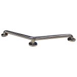 Barre d'appui coudée en inox 304 poli brillant - Ø32 x L 400 x 400 mm - 3 points - chromée - Regiplast