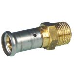 Raccord multicouche laiton à sertir Mâle 3/4" (20/27) TH ou BE - Ø16x2,0 - Henco