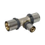 Raccord multicouche à sertir TH - Té inégal Ø26x3,0 - Ø16x2,0 - Ø26x3,0 - Arcanaute