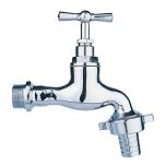 Robinet d’arrosage Mâle 1/2" (15/21) + nez 3/4"(20/27) - Laiton chromé