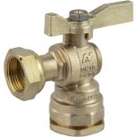 Robinet équerre avant et après compteur laiton - Pour tube PEHD 32 - Écrou prisonnier 3/4" (20/27) - Sferaco