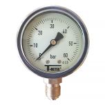 Manomètre boitier inox à bain de glycérine RADIAL Mâle 1/4" (8/13) - Pression 0 / 60 bar - Sferaco 