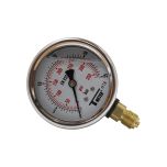 Manomètre boitier inox à bain de glycérine RADIAL Mâle 1/4" (8/13) - Pression 0 / 25 bar - Ø63 - Sferaco
