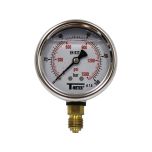 Manomètre boitier inox à bain de glycérine RADIAL Mâle 1/4" (8/13) - Pression 0 / 100 bar -  Ø63 - Sferaco