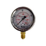 Manomètre boitier inox à bain de glycérine RADIAL Mâle 1/4" (8/13) - Pression 0 / 400 bar - Ø63 - Sferaco
