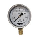 Manomètre boitier inox à bain de glycérine RADIAL Mâle 1/2" (15/21) - Ø100 - Pression 0 / 16 bar - Sferaco