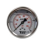 Manomètre boitier inox à bain de glycérine AXIAL Mâle 1/4" (8/13) - Ø63 - Pression 0 / 25 bar - Sferaco