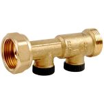 Clapet antipollution NF ACS femelle mâle 1" (26/34) avec bouchons polyamide 1/4" (8/13) - Longueur 81 mm - Sferaco