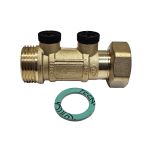 Clapet antipollution NF ACS femelle mâle 1" (26/34) avec bouchons polyamide 1/4" (8/13) - Longueur 81 mm - Sferaco