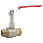 Vanne à sphère B+ ACS à prolongateur fixe poignée plate rouge Mâle Mâle 1/2" (15/21) - Sferaco