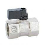 Mini-vanne laiton nickelé femelle femelle 1/4" (8/13) - PN16 - Sferaco