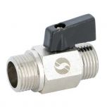 Mini-vanne laiton nickelé mâle mâle 3/8" (12/17) - PN16 - Sferaco