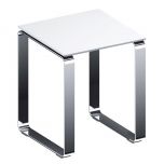 Tabouret de douche Sgabello en aluminium brillant avec siège ABS - L355x l355x h430 mm - blanc - Ko-I-Noor