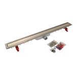Caniveau de douche Docia Nicoll faible hauteur avec grille - 50x990 mm