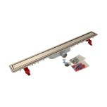 Caniveau de douche Docia Nicoll faible hauteur avec grille - 50x890 mm