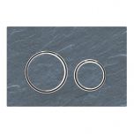 Plaque de déclenchement blanc mat, ardoise Mustang Sigma21 pour rinçage double chasse chromé - Geberit