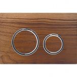 Plaque de déclenchement blanc mat, noyer américain Sigma21 pour rinçage double chasse chromé - Geberit