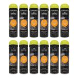 Lot de 12 Bombes à tracer chantiers TP Fluo S MARK - Jaune 500ml