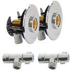 Pack sortie de cloison FIXOPLAC lavabo/évier - raccord coudé multicouche à sertir Ø16 - M 3/8" (12/17) + robinets - Somatherm