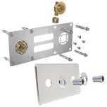 Sortie de cloison Robifix (Douche/Bain Douche) entraxe 150mm -  plaque de finition - PER Ø16 - raccord à glissement Femelle 1/2" (15/21)