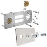 Sortie de cloison Robifix (Douche/Bain Douche) entraxe 150mm -  plaque de finition - PER Ø16 - raccord à sertir Femelle 1/2" (15/21)