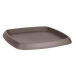 Soucoupe carrée CHORUS Taupe 27 cm, pour pot 30 cm - EDA