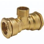 Té égal laiton PEHD Ø25 Mâle 3/4" (20/27) - ACS 16 Bar - Arco