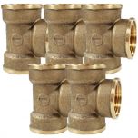 Lot de 5 Tés Laiton Femelle 1" (26/34) - Arcanaute