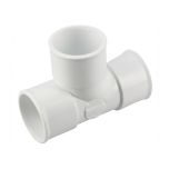 Té pied de biche PVC blanc NICOLL Femelle Femelle 87°30 - Ø32
