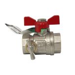 Vanne à sphère PN30 Passage intégral ACS Papillon rouge F/F à purge 3/4'(20x27) SOMATHERM