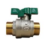 Vanne à sphère NF PN25 Passage Intégral ACS Papillon Vert M/M 3/4" (20/27) SOMATHERM