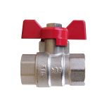 Vanne à sphère PN25 Passage Intégral ACS papillon rouge F/F 1/2"(15x21) IBP Bänninger