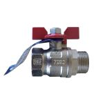 Vanne à sphère PN30 SENA Ni Free Inox ACS Manette Papillon rouge Mâle/Femelle 3/4"(20/27) - Arco