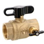 Vanne à sphère Serena PN40 ACS Manette Papillon noire Femelle/Femelle à purge 3/4" (20/27) passage intégral - Sferaco