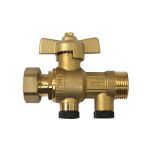 Robinet compteur droit avec clapet antipollution Mâle 3/4" (20x27) - écrou tournant 3/4" (20x27)