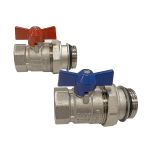 Kit vannes à sphère avec raccord mâle femelle 1'' (26/34) pour collecteur inox - Blansol