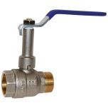 Vanne à sphère B+ ACS à prolongateur fixe poignée plate bleue Mâle Femelle 1"1/4 (33/42) - Sferaco