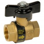 Vanne à sphère laiton FF 3/4"(20/27) PN16 ACS avec clapet anti-retour BALLSTOP - Sferaco